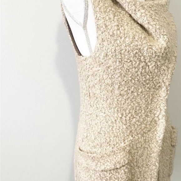 Miss me tan wool vest cowl neck hooded size small button pockets - Picture 3 of 8